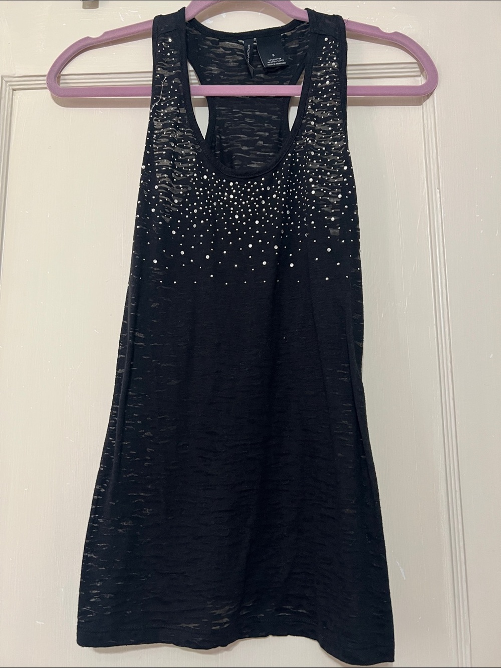 new directions Black Studded Racerback Tank Top